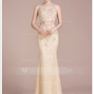 A champagnes two piece dress for sale!